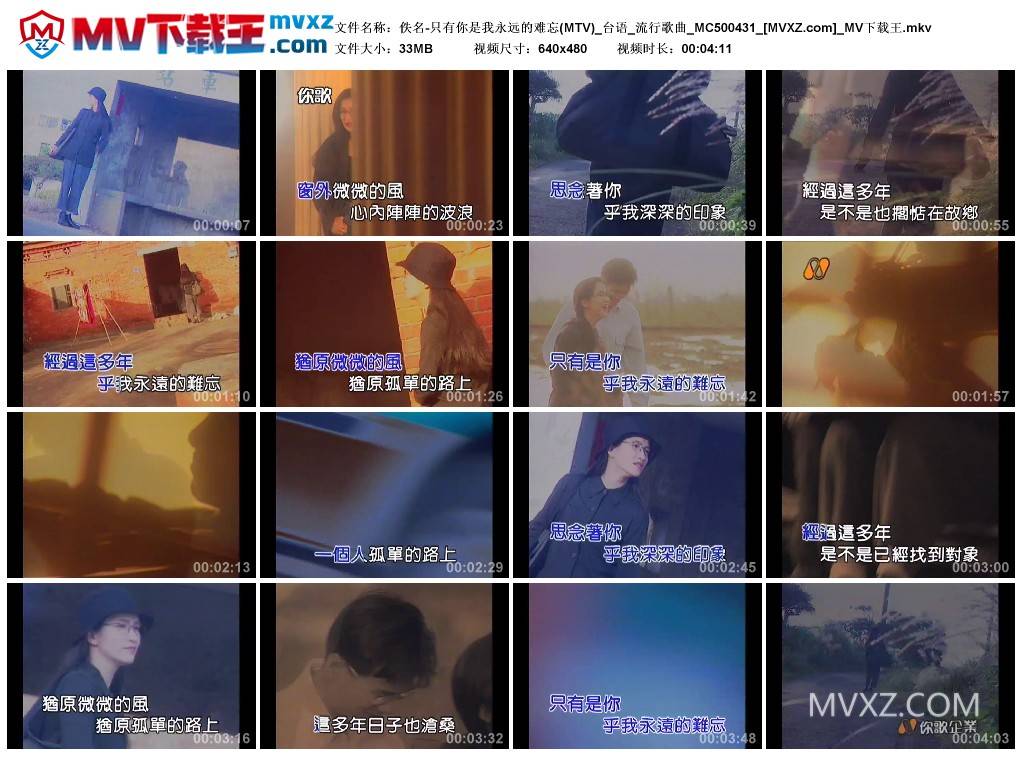 佚名-只有你是我永远的难忘(MTV)_台语_流行歌曲_MC500431